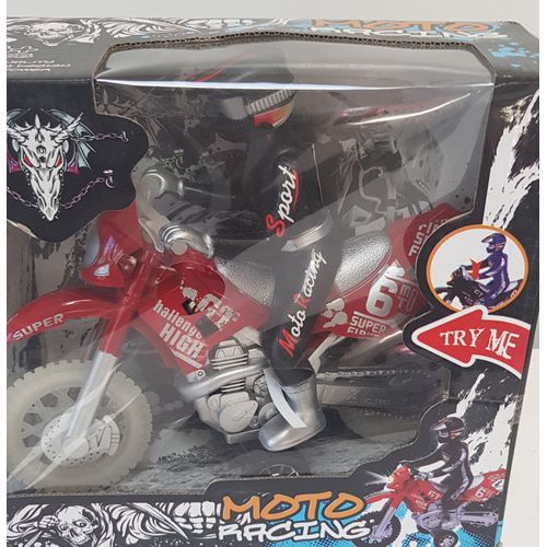Jeu Jouet / Moto Racing / Moto Avec Pilote / Son Et Lumiere / 20cm