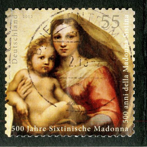 Timbre Oblitéré Deutschland, 500 Jahre Sixtinische Madonna, 2012, 55