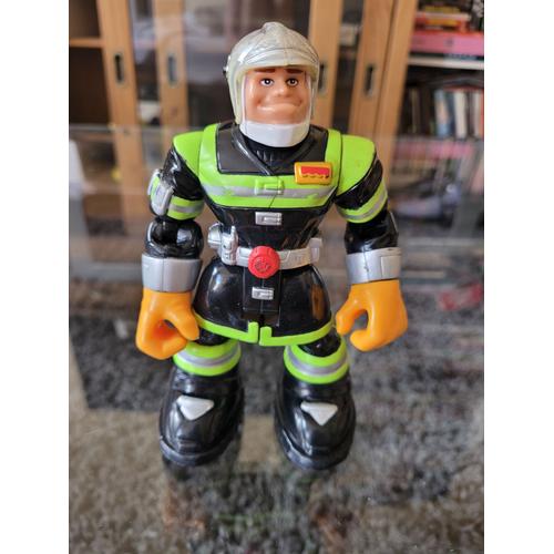 Figurine Pompier Rescue Heroes - Fisher-Price - 2002 Mattel - 15,5 Cm De Hauteur.