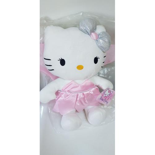 Peluche Hello Kitty Rose Fuschia Danseuse Tutu / Grand Modèle 40cm/ Avec Des Ailes Dans Le Dos