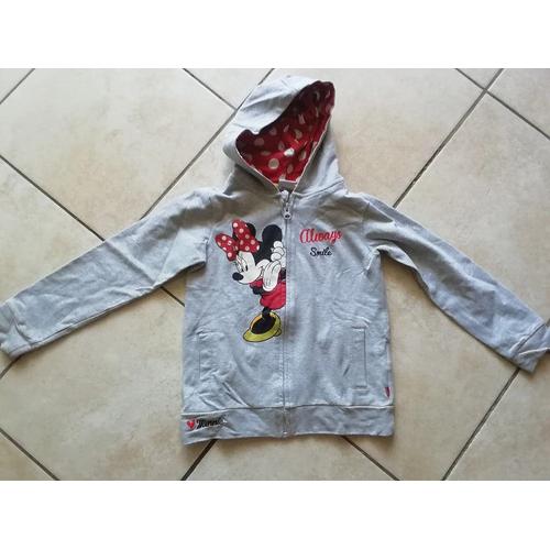 Gilet Sweat À Capuche Disney Minnie 7 - 8 Ans.