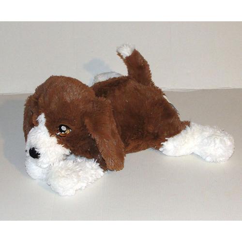 Doudou Chien Marron Blanc Giochi Preziosi - Peluche Chien Yeux Brodes 38 Cm