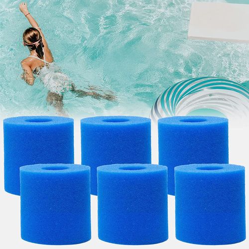 6pcs cartouches filtrantes de type D pour pompe filtrante Intex Spa - En mousse absorbant l'huile - Réutilisable - Lavable - De rechange