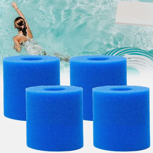 4pcs cartouches filtrantes de type D pour pompe filtrante Intex Spa - En mousse absorbant l'huile - Réutilisable - Lavable - De rechange