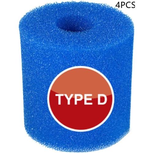 4Pcs filtres de piscine en mousse filtre pour Intex type D,Filtre en Mousse pour Spa, Piscine,Réutilisables et lavables,Éponge de filtration de type D