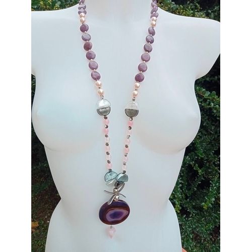 Collier Agate Veine De Dragon