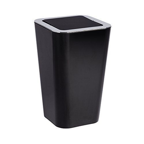 Wenko 22474100 Poubelle Candy, Noir, 18 X 28,5 X 18 Cm