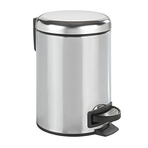 Wenko 22444100 Poubelle À Pédale En Acier Inox, Leman, Acier Inoxydable, Brillant, 3 Litres, 17 X 25 X 22,5cm