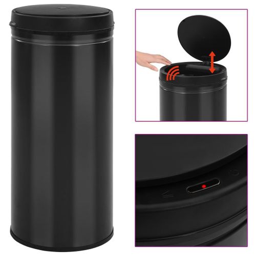 Vidaxl Poubelle À Capteur Automatique 80 L Acier Au Carbone Noir