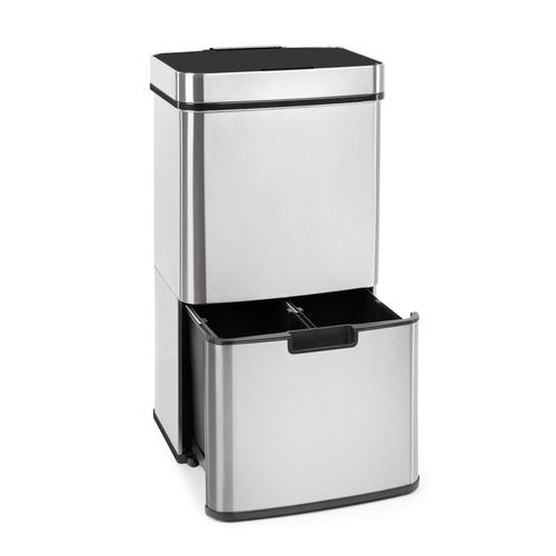 Klarstein Touchless Poubelle Avec Capteur 72 Litres 4 Bacs Abs Pp & Inox