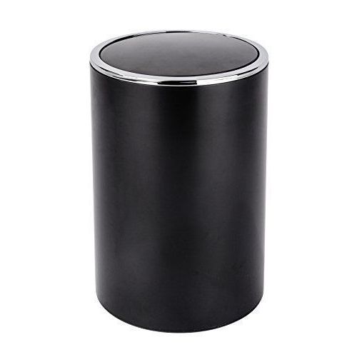 Poubelle à couvercle oscillant pour salle de bain - Inca - 5 L - ABS noir WENKO