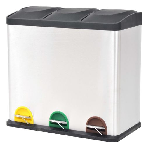 Vidaxl Poubelle À Ordures Acier Inoxydable 54 L