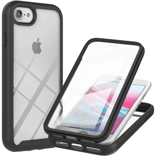 Tywz Coque Pour Iphone 6s/6,Antichoc Anti-Rayures Transparente 360 Degrés Full Body Protection Complète Du Corps Bumper Case Avec Protection Écran Etui Housse-Noir