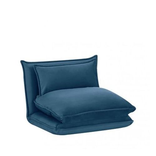 Drawer - Nala - Chauffeuse Convertible 1 Place En Velours - Bleu