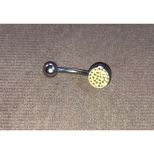 Piercing De Nombril Boule Acier Brillante Jaunâtre
