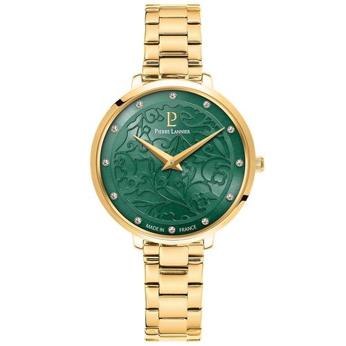 Montre Femme Eolia Doré Cadran Vert Bracelet Acier Doré 12 Mm