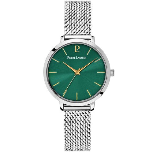 Montre Femme Chouquette Argenté Cadran Vert Bracelet Acier Milanais Argenté 12 Mm