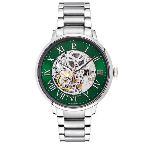 Montre Homme Automatic Argenté Cadran Vert Bracelet Acier Argenté 20 Mm