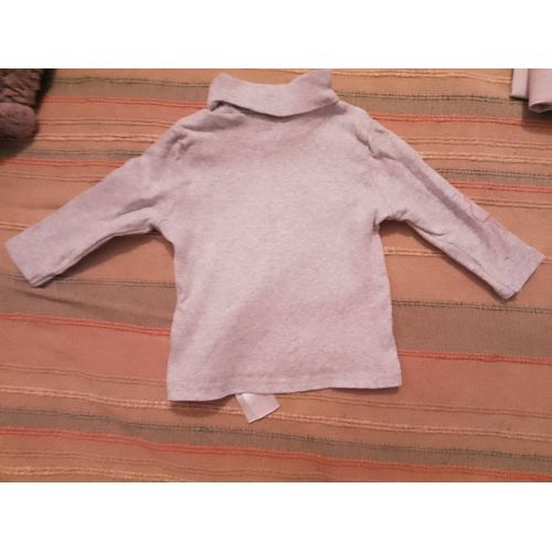 Top Gris Col Roulé Motifs Colorés 0/3 Mois Disney.
