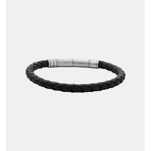Fossil - Bracelet En Cuir Tressé - Gris