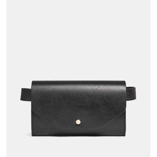 Galeries Lafayette - Sac banane Axelle cuir lisse - Noir