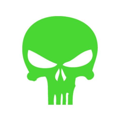 Sticker Logo Skull Punisher Adhésif Autocollant - Plusieurs Coloris Disponibles Vert Fluo 5 X 6