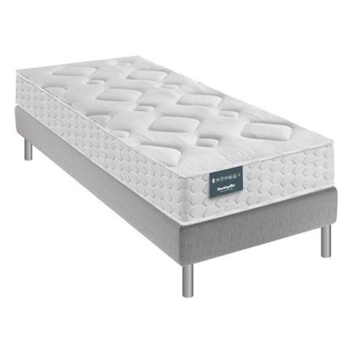 Dunlopillo - Matelas Couchage Latex Aérial® 24cm Lilas, Sommier, Pieds - Blanc