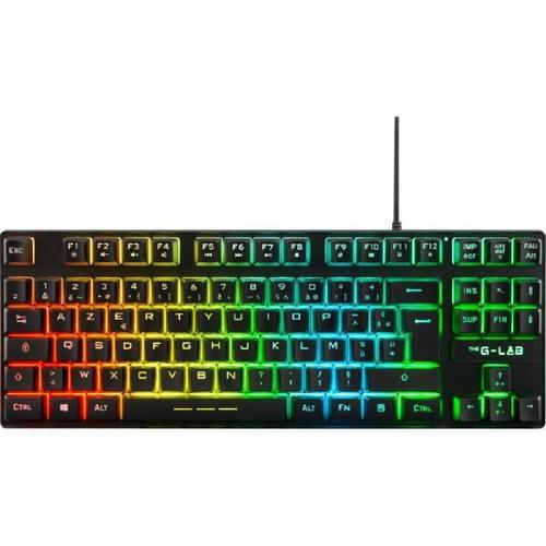 Clavier Gaming - AZERTY - THE G-LAB - Keyz CAESIUM-TKL - Sans Pavé Numérique - Rétroéclairé - Noir