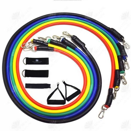 Htbe? 11 Pi?Ces Multifonctionnel Suspendu Rallye Corde Latex Tube Fitness R?Sistance Bande Formation Yoga Bande Couleur Bande ?Lasti