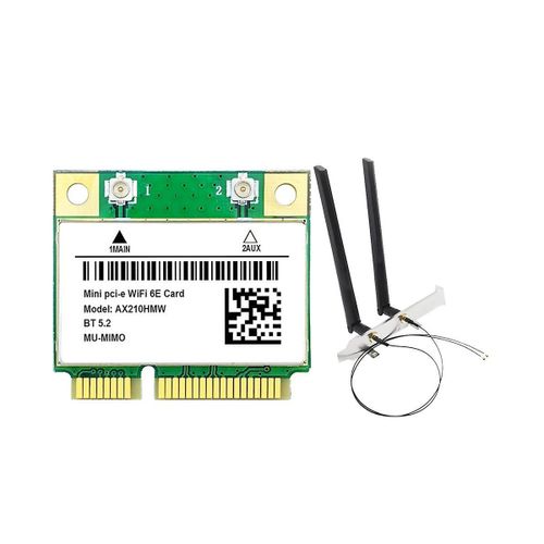 Carte Wifi Ax210hmw avec antenne Wifi 6e Mini Pci-e Ax210 802.11ax / ac 2.4G / 5G / 6GHz Bt5.2 Annonce sans fil