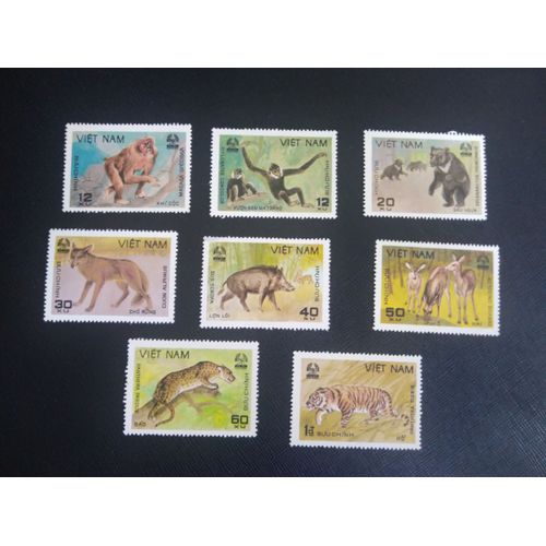Timbre Vietnam Yt 273 A 280 Série: Animaux Du Parc National De Cúc Ph¿¿Ng 1981 ( 020806 )