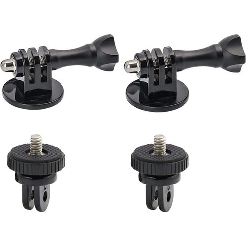 Fixation Adaptateur de Montage sur Trépied (1/4 Vis), Lot De 2 Adaptateur de trépied avec vis MoletéE, Compatible avec Gopro Hero 10 9 8 7 6 5, DJI Osmo, Sony et Autres De CaméRas d'action