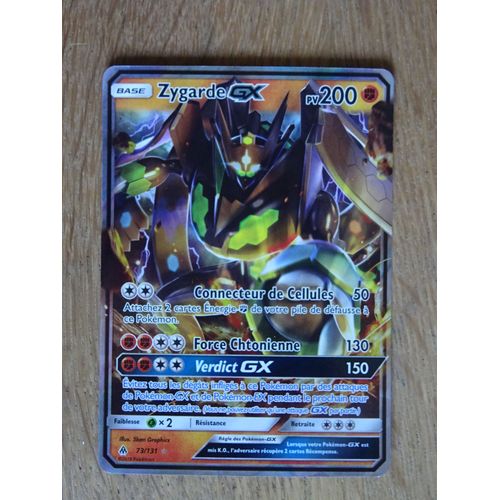 Carte Pokemon Zygarde Gx Brillante 200 Pv 73/131 Sl6 Soleil & Lune Lumière Interdite