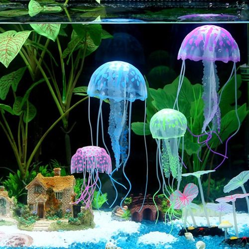 Méduse Artificielle À Effet Coloré Et Brillant Pour Aquarium,Mini Fourniture De Décoration Sous-Marine Pour Bocal À Poisson Et Animaux De Compagnie Aquatiques
