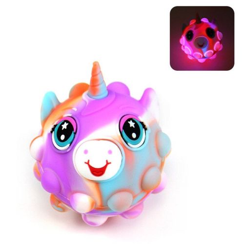 Lot De 4 Pièces De Jouets Lumineux Anti-Stress, Licorne Kawaii, Jouet Anti-Stress 3d, Boule En Silicone Pour Enfants Et Adultes, Jouets Amusants Pour Bébés