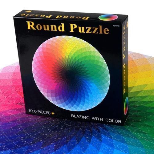 Puzzle Rond 1000 Pièces/Ensemble, Puzzle Palette Arc-En-Ciel, Jeu Intellectuel Pour Adultes Et Enfants, Puzzle Papier Cadeau