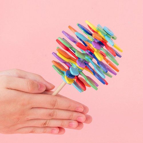 Sucettes Rotatives En Bois Pour Enfants Et Adultes, Jouets En Bois Pour La Maison Et Le Bureau, Anti-Stress, Décoration Artistique, Spinner, Cadeau