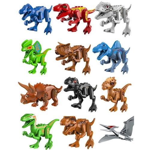 Blocs De Construction Pour Enfants, 12 Pièces, Dinosaure Legalant, Tigre, Léopard, Ours Polaire, Éléphant, Requin, Chameau Noir, Jouets