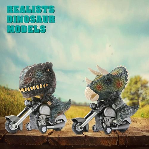 Jeu De Motos À Friction Pour Garçons Et Filles, Jouet Dinosaure, T-Rex Et Triceratops, Cadeau D'anniversaire