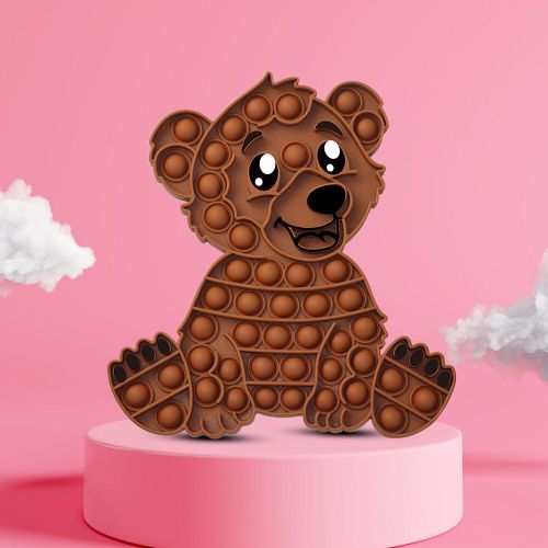Jouet À Bulles En Forme D'ours Assis, Anti-Stress, Anti-Stress, Interactif, Pour Les Enfants