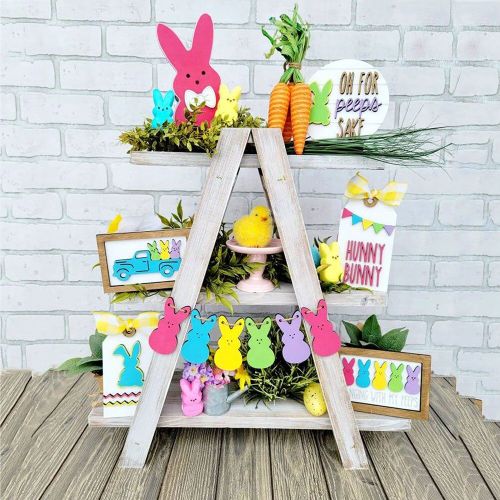 Pendentifs En Bois ¿Ufs De Lapin De Pâques, Ensemble De 9 Pièces, Peinture Suspendue, Artisanat En Bois De Lapin, Décorations De Pâques Pour Maison, Cadeau Pour Enfants