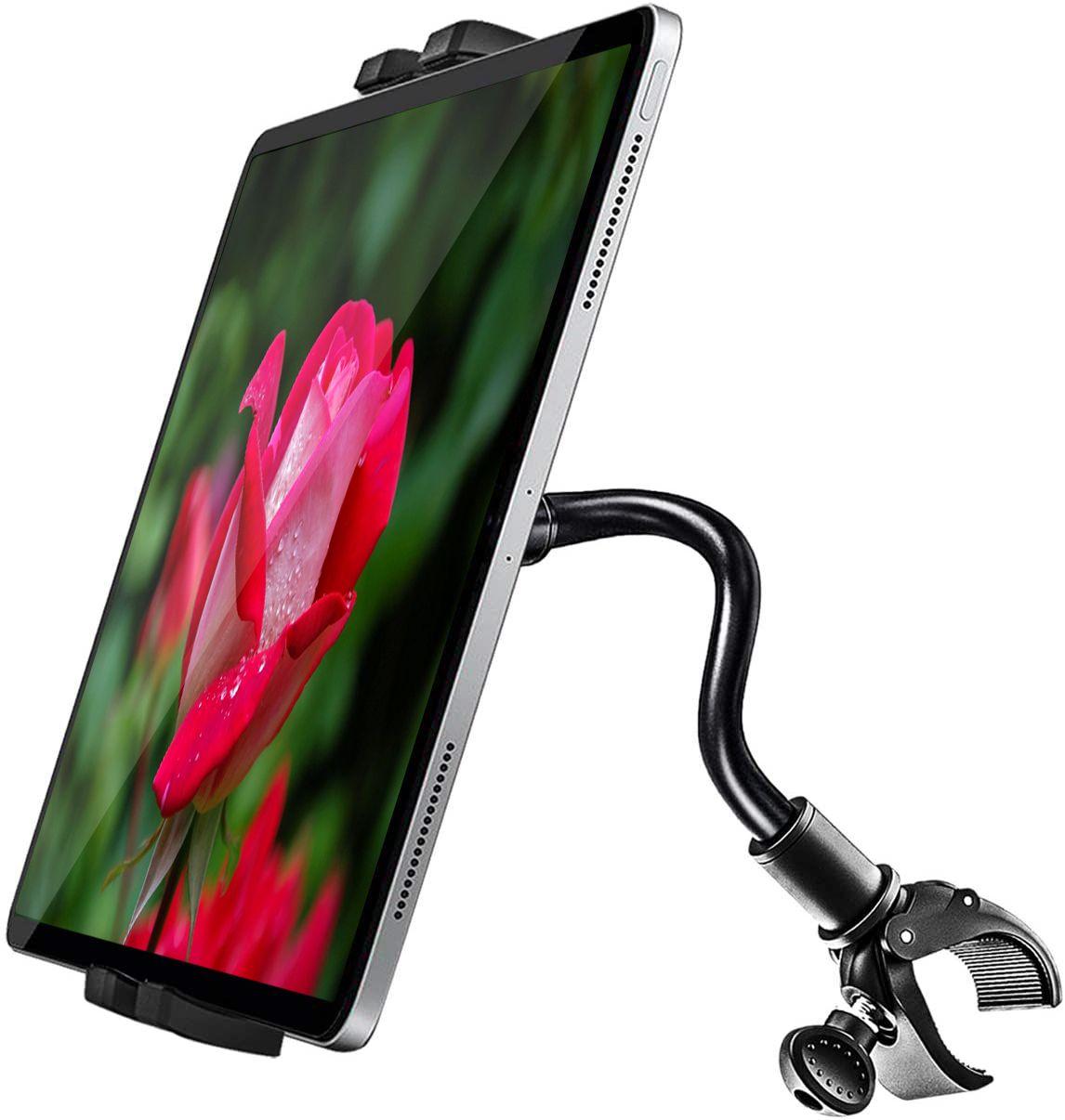 woleyi Support Tablette vélo Spinning, Support Tablette Tapis de Course vélo  Appartement Elliptique avec Col de Cygne Réglable pour iPad Pro 9.7 10.5  11, Air Mini 5 4 3 2, Galaxy, iPhone Series 4-11
