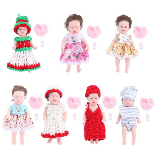 Poupées De Bébé Reborn En Silicone Souple, Poupée Flexible À Yeux Fermés Avec Vêtements, Accessoires De Poupée En Vinyle Réaliste, Cadeaux Pour Enfant