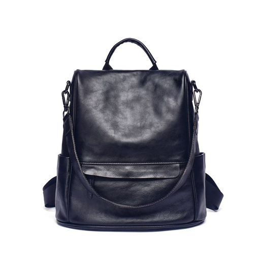 Sac à dos antivol en cuir véritable pour femme,sac à dos en cuir