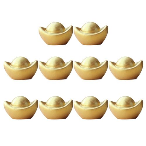 Lingots D'or Créatifs, 10 Pièces, Décor De Maison, Accessoires De Vitrine, Statues Yuan Bao