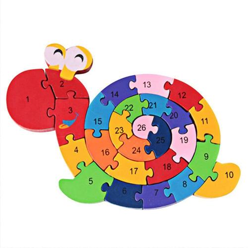 Puzzle En Lettres En Bois, Blocs De Conception D'escargot, Jeux De Cerveau, Jouets Éducatifs