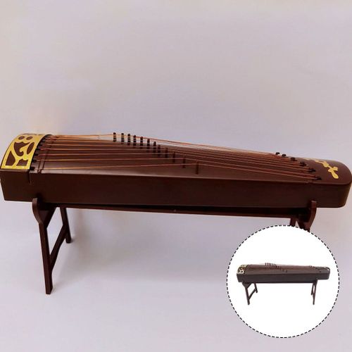 Maison De Poupée Miniature Chinoise Guzheng, Instrument Pincé, Modèle De Maison De Poupée, Motif Aléatoire