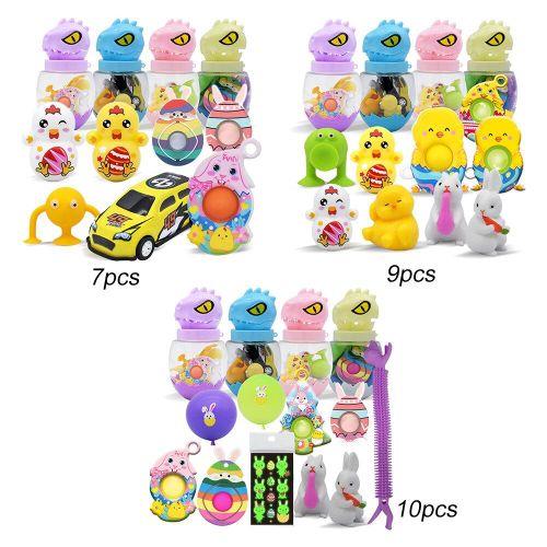 7/9/10pcs Dinosaure Oeuf De Pâques Jouets Mini Soulage La Pression De Compression Pousser Bulle Jouets Soulagement Du Stress Enfants Trésor Jouet