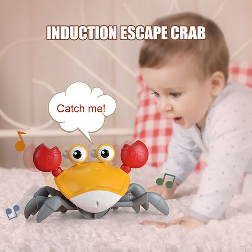 Jouets En Forme De Crabe Rampant Pour Bébé, Avec Éclairage Et Musique, Avec Capteur, Fonction D'évitement D'obstacles, Interactifs