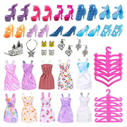 New10/20/37/50pcs Vêtements De Poupée Robe Quotidienne Porter Fête Belle Accessoires De Poupée Fille Jouets Accessoires Pour Poupée Chaussures Bottes